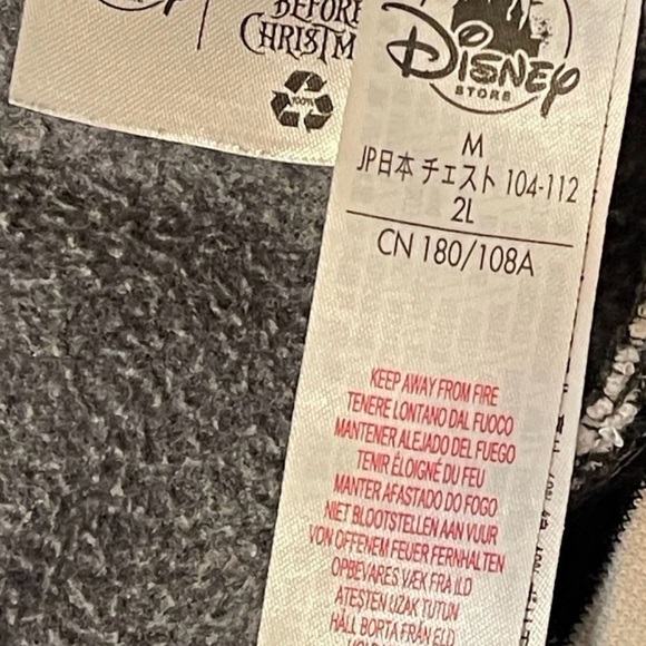 Disney Jack Skellington Hoodie Zip Up Goth Nightmare Before Christmas Medium - Picture 9 of 10